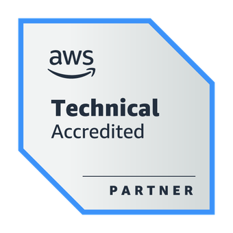 The badge awarded by Amazon Web Services for mastery of subject matter for 'AWS Technical Accreditation'.